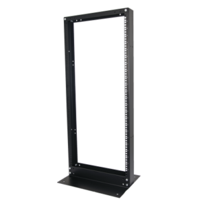 Rack de 2 Postes, Estándar 19", 24 Unidades, Fabricado en Acero, Base "L" para Anclar a Piso.