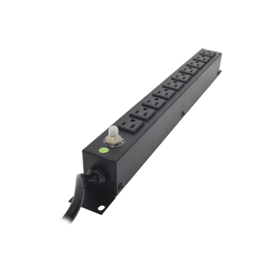 Tomacorriente Horizontal (PDU) de 10 Contactos (NEMA 5-15R) Rack 19" 1UR. Voltaje Entrada/Salida: 120Vca/15A - Image 2