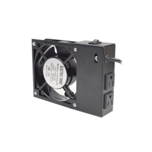 Ventilador 110 Vca con Clavija para Gabinete de Pared con 2 Tomas de Corriente.