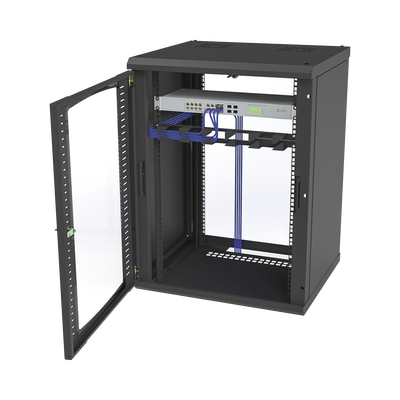 Gabinete para Montaje en Pared, Puerta de Cristal Templado, Cuerpo Fijo con Rack 19" de 16 Unidades - Image 5