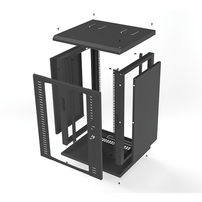 Gabinete para Montaje en Pared, Puerta de Cristal Templado, Cuerpo Fijo con Rack 19" de 16 Unidades - Image 7