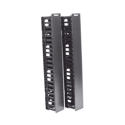 Organizador Vertical Doble NetRunner, para Rack Abierto de 45 Unidades, 4.9in de Ancho, Color Negro - Image 3