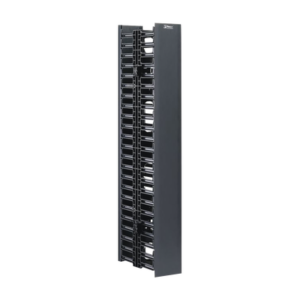 Organizador Vertical Doble NetRunner, para Rack Abierto de 45 Unidades, 4.9in de Ancho, Color Negro