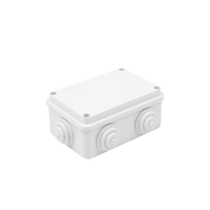 Caja de derivación de PVC Auto-extinguible con 6 entradas, tapa atornillada, 120 x 80 x 50 mm (4.74 x 3.15 x 1.97 in), Para Exterior (IP55)