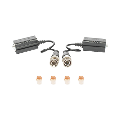 Kit de Transceptores (Baluns) para EXTERIOR TurboHD Hasta 4K HD-TVI / HD-CVI / AHD / CVBS / COAXITRON / AUDIO POR COAXITRON / Menu OSD / CONECTORES 100% COBRE / Con Cable RF Blindado. Distancia de hasta 200 m en 4K. Calidad PREMIUM