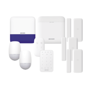 (AX PRO) KIT de Alarma AXP RO / Incluye: 1 Hub / 2 Sensores PIR / 3 Contactos Magnéticos mini / 1 Control Remoto / 1 Sirena Inalambrica Exterior /1 Teclado Inalámbrico / WiFi / Compatible con Hik-Connect P2P