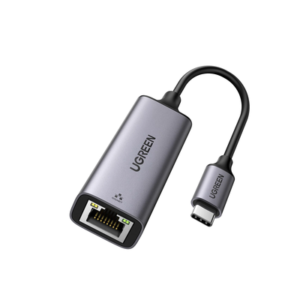 Adaptador de Red USB-C 3.1 (5 Gbps) a RJ45 | Thunderbolt 3 | Admite 10/100/1000 Mbps |  Chip Inteligente | Amplia Compatibilidad | Caja de Aluminio | Longitud del cable 10 cm.