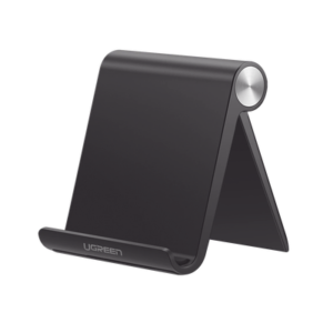 Soporte de Escritorio  para Teléfono Celular / Ajustable de 0° a 100° / Goma Antiarañazos / Antideslizante / Amplia Compatibilidad con dispositivos de 4'' a 7.9'' / Plegable / ABS / Color Negro