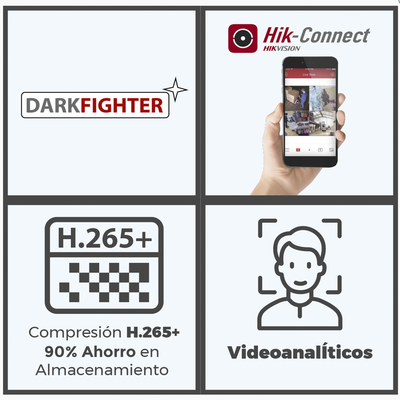 Bala IP 2 Megapixel / Lente 2.8 mm / 40 mts IR EXIR /Exterior IP67 / WDR 120 dB / PoE / Micrófono Integrado / Videoanaliticos (Filtro de Falsas Alarmas) / Ultra Baja Iluminación / Metal - Image 3