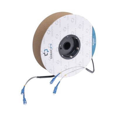 Carrete de Fibra Óptica Monomodo con Conectores SC-SC Duplex, Reforzada con Kevlar, de 50 metros, Para instalaciones subterráneas por tubería - Image 2