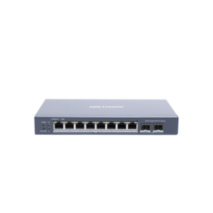 Switch Gigabit PoE+ / Administrable / 8 Puertos Gigabit PoE+ / 2 Puertos SFP / Configuración Nube Hik-Partner Pro / Modo Extendido hasta 300 Metros / 110 W