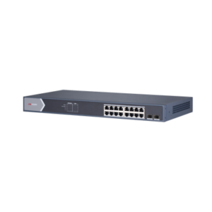 Switch Gigabit PoE+ / Administrable / 16 Puertos 1000 Mbps PoE+ / 2 Puertos SFP / Configuración Nube desde Hik-ParnerPro / PoE hasta 300 Metros / 225 Watts