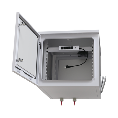 Gabinete PROFUNDO de Exterior de 9UR con Ventiladores y Termostato (Montaje a poste o torre se vende por separado). - Image 4