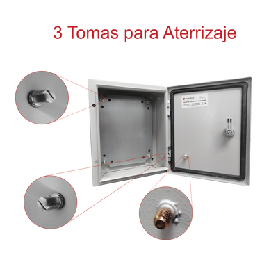 Gabinete de Acero IP66 Uso en Intemperie (250 x 300 x 150 mm) con Placa Trasera Interior y Compuerta Inferior Atornillable (Incluye Chapa y Llave). - Image 8