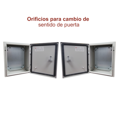 Gabinete de Acero IP66 Uso en Intemperie (250 x 300 x 150 mm) con Placa Trasera Interior y Compuerta Inferior Atornillable (Incluye Chapa y Llave). - Image 5
