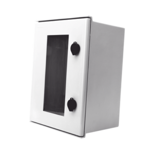 Gabinete de Poliéster IP65 Puerta Transparente, Uso en Intemperie (300 x 400 x 200 mm) con Placa Trasera Interior (Incluye Chapa y Llave).