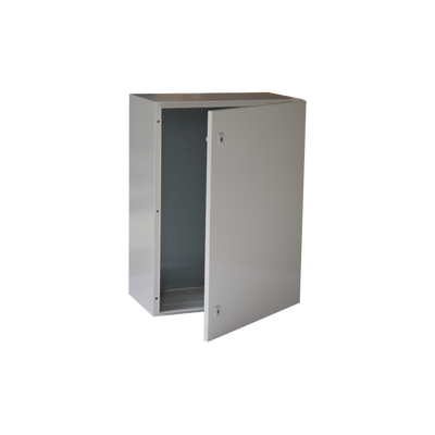 Gabinete de Acero IP66 Uso en Intemperie (400 x 600 x 250 mm) con Placa Trasera Interior y Compuerta Inferior Atornillable (Incluye Chapa y Llave).