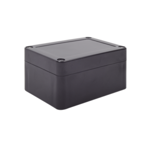 Gabinete Plástico Negro para Exterior (IP65) de 100 x 68 x 50 mm Cierre por Tornillos.