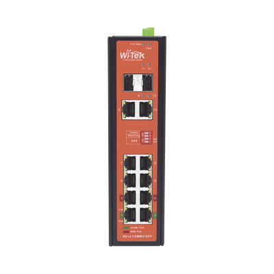 Switch PoE Industrial No administrable / Puertos 1-2 PoE 802.3 af/at y PoE 24 Vcc Pasivo 30W / Puertos 2-4 PoE 802.3 af/at/bt Hasta 60W / Puertos 5-8 PoE 802.3 af/at Hasta 30W / Los 8 puertos son Gigabit + 2 SFP combo / Presupuesto 300W - Image 2