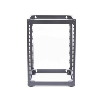 Rack Abierto de 4 Postes Instalación Pared o Piso de 14 Unidades, ¡Ideal para Equipo de Audio!