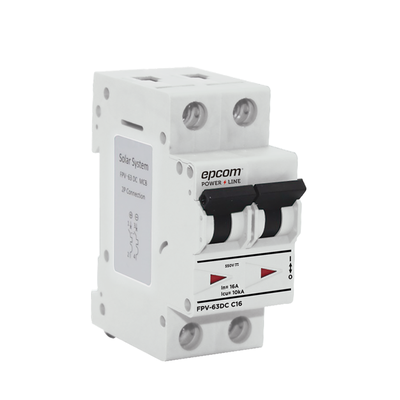 Protección Térmica 2P, 20 A, Corriente Directa 800 Vcc para Aplicación Fotovoltaica Montaje Riel DIN