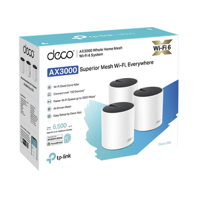 KIT de sistema inalámbrico Deco X55 mesh para hogar, doble banda Wi-Fi 6 (AX), doble puerto Gigabit, 2 antenas internas y compatible con amazon alexa - Image 3