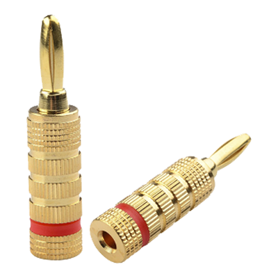 Conector Banana Tipo Tornillo para Bocinas | Instalaciones Profesionales de Audio | Chapado en Oro | Color Rojo (1 Pieza) - Image 2