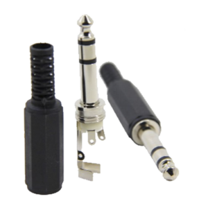 Conector macho de 6,3 mm con funda de plastico (estereo)