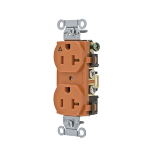 Contacto Dúplex Conexión a Tierra Aislada/ 20 A 125 V/ 2 polos 3 Hilos/ Color naranja/ Nema 5- 20R/ Grado Comercial.