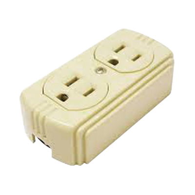 Contacto Dúplex 127 Vca, 15 A Max. Para Sobreponer (Sin perforar la superficie).