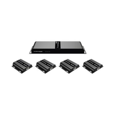 Kit Divisor y Extensor HDMI (Extender Splitter) / Divide 1 Fuente HDMI a 4 Pantallas / Extiende la señal HDMI hasta 120 m / Resolución 1080P @ 60 Hz / Cat 6/6a / Soporta IR / Baja Latencia / Uso24/7 / Alimente solo el Tx (PoC). - Image 3