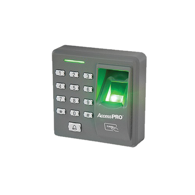 Lector de huella y proximidad con teclado autónomo, 500 huellas/500 tarjetas/8 passwords