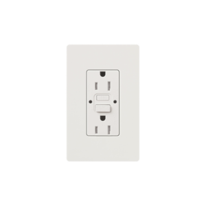 Tomacorriente 125V 15A resistente a manipulaciones, color blanco.