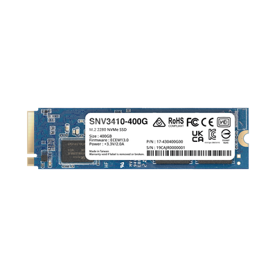 SSD 400GB NVMe M.2 2280, diseƱada para Synology NAS con ranuras M.2 integradas