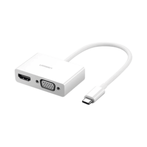 Adaptador USB C a HDMI VGA / Compatible con Thunderbolt 3 / USB 3.1 Tipo C / HDMI 4K*2K @30Hz / VGA 1920*1080@60hz / Salidas Simultaneas en Modo Espejo / Caja de ABS / No requiere Controlador / Chip IC inteligente incorporado.