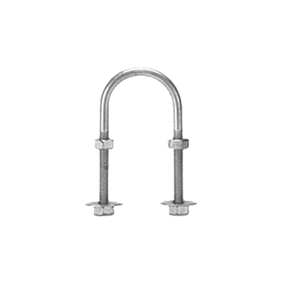 Abrazadera tipo U de 2 ", con acabado Electro Zinc, no incluye tuercas y arandelas
