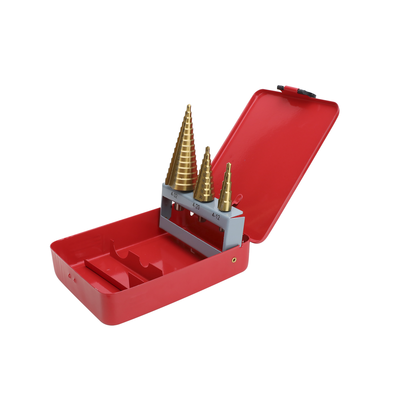 Juego de 3 Brocas Escalonadas HSS 4-12, 4-20, 4-32 mm (Para Plástico o Metal). - Image 3