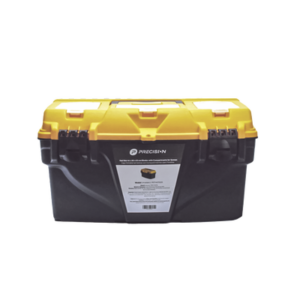 Caja Porta Herramientas 17", 44x26x23 cm Bicolor con Compartimientos para Tornillos.