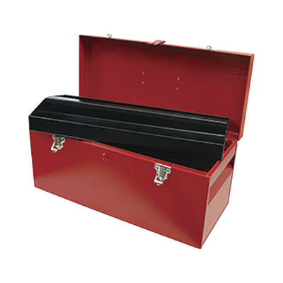 Caja de herramientas metálica con soble cerradura de 51 x 21.5 x 24cm.