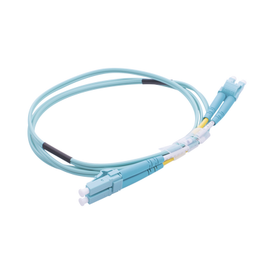 Jumper de Fibra Óptica Multimodo OM3 50/125 LC-LC OFNR (Riser), 2.0 mm, Dúplex, Aqua, 1 metro - Image 3