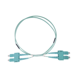 Jumper de Fibra Óptica Multimodo OM3 50/125 SC-SC OFNR (Riser), 2.0 mm, Dúplex, Aqua, 3 metros