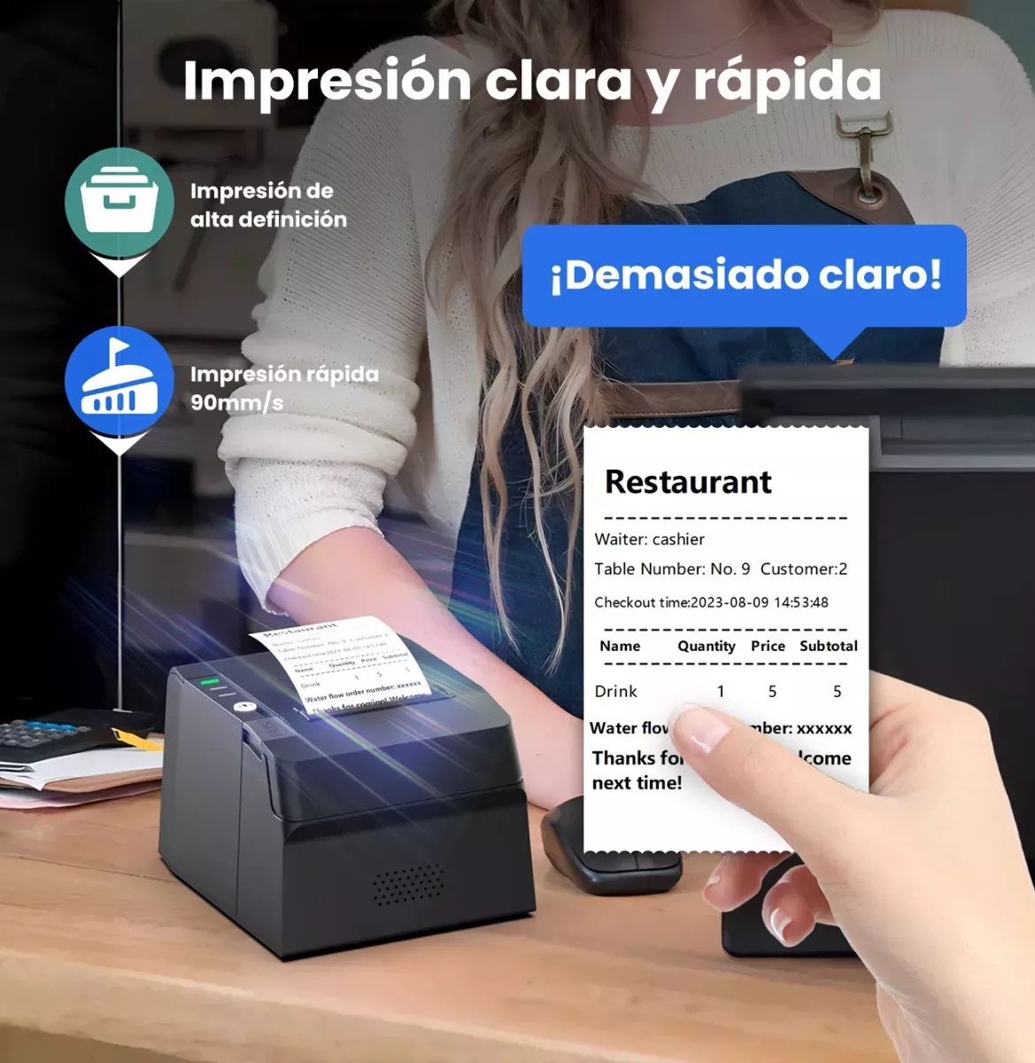 Miniprinter Térmica De Recibos Autocorte Usb Rj11 Rj45 De 80 Mm - Image 5
